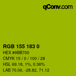カラーコード: RGB 155 183 0 | qconv.com