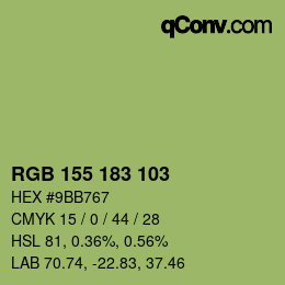 カラーコード: RGB 155 183 103 | qconv.com