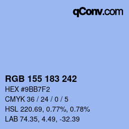 カラーコード: RGB 155 183 242 | qconv.com