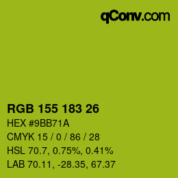 カラーコード: RGB 155 183 26 | qconv.com