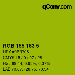 カラーコード: RGB 155 183 5 | qconv.com