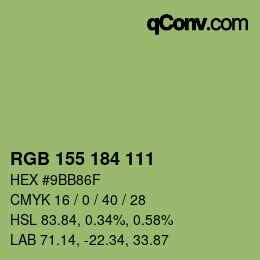 Farbcode: RGB 155 184 111 | qconv.com