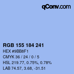 カラーコード: RGB 155 184 241 | qconv.com