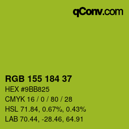 カラーコード: RGB 155 184 37 | qconv.com