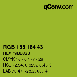 颜色代码: RGB 155 184 43 | qconv.com