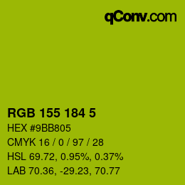 Farbcode: RGB 155 184 5 | qconv.com