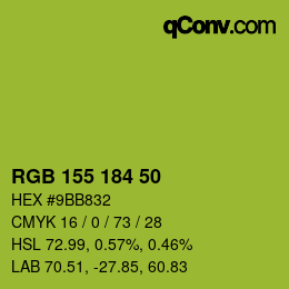 Color code: RGB 155 184 50 | qconv.com