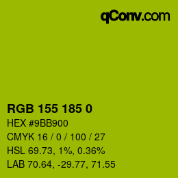 Color code: RGB 155 185 0 | qconv.com