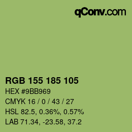 颜色代码: RGB 155 185 105 | qconv.com