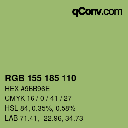 カラーコード: RGB 155 185 110 | qconv.com