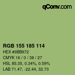 Color code: RGB 155 185 114 | qconv.com