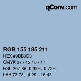 Color code: RGB 155 185 211 | qconv.com