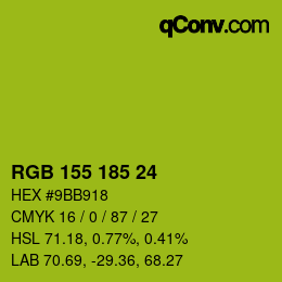 颜色代码: RGB 155 185 24 | qconv.com