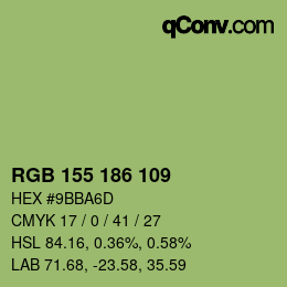 Farbcode: RGB 155 186 109 | qconv.com