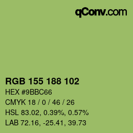 カラーコード: RGB 155 188 102 | qconv.com