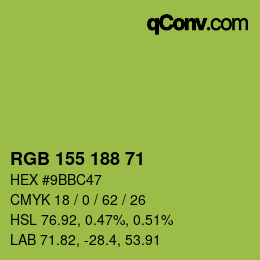 カラーコード: RGB 155 188 71 | qconv.com
