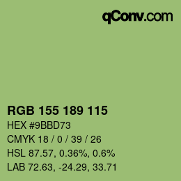 カラーコード: RGB 155 189 115 | qconv.com