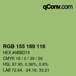 カラーコード: RGB 155 189 116 | qconv.com