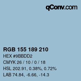 カラーコード: RGB 155 189 210 | qconv.com