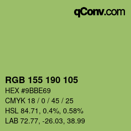カラーコード: RGB 155 190 105 | qconv.com