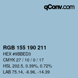 Color code: RGB 155 190 211 | qconv.com