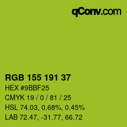カラーコード: RGB 155 191 37 | qconv.com