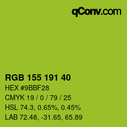 颜色代码: RGB 155 191 40 | qconv.com