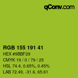 カラーコード: RGB 155 191 41 | qconv.com