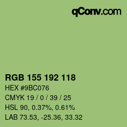 Color code: RGB 155 192 118 | qconv.com