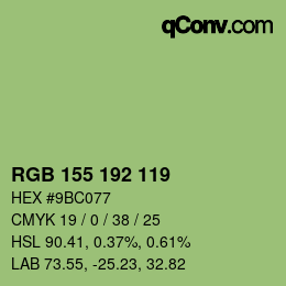 カラーコード: RGB 155 192 119 | qconv.com