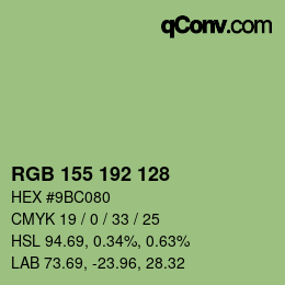 カラーコード: RGB 155 192 128 | qconv.com