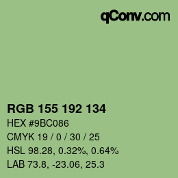颜色代码: RGB 155 192 134 | qconv.com