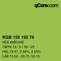 カラーコード: RGB 155 192 78 | qconv.com