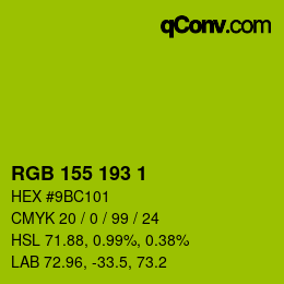 颜色代码: RGB 155 193 1 | qconv.com