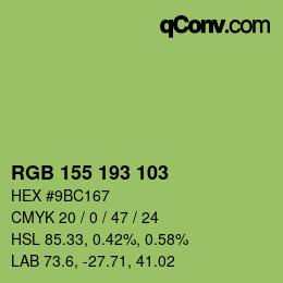 カラーコード: RGB 155 193 103 | qconv.com