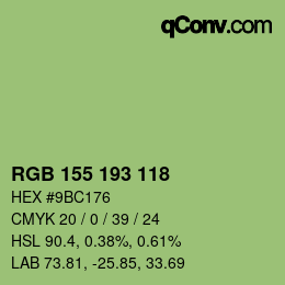 カラーコード: RGB 155 193 118 | qconv.com