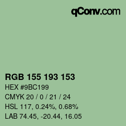 カラーコード: RGB 155 193 153 | qconv.com