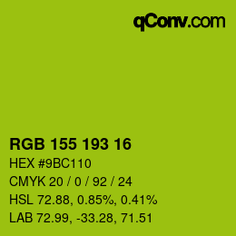 颜色代码: RGB 155 193 16 | qconv.com