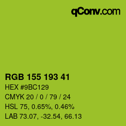 カラーコード: RGB 155 193 41 | qconv.com