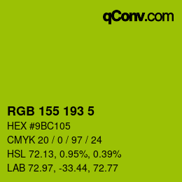 カラーコード: RGB 155 193 5 | qconv.com