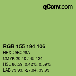 Color code: RGB 155 194 106 | qconv.com