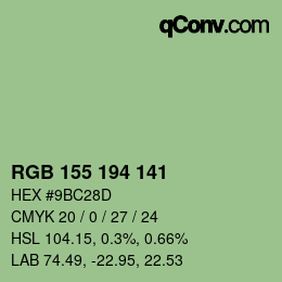Color code: RGB 155 194 141 | qconv.com