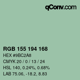 Color code: RGB 155 194 168 | qconv.com