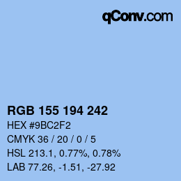 カラーコード: RGB 155 194 242 | qconv.com