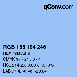 Color code: RGB 155 194 246 | qconv.com