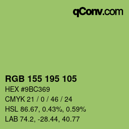 颜色代码: RGB 155 195 105 | qconv.com