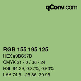 Color code: RGB 155 195 125 | qconv.com