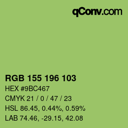 Color code: RGB 155 196 103 | qconv.com