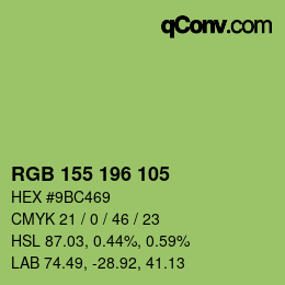 Color code: RGB 155 196 105 | qconv.com