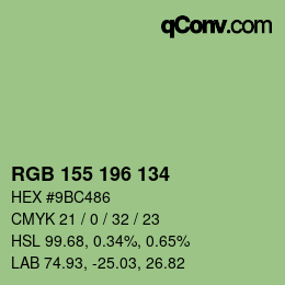 Color code: RGB 155 196 134 | qconv.com